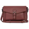 Sac porté travers MIRABELLE Bordeaux en cuir Fleur