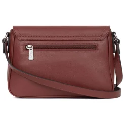 Sac porté travers MIRABELLE Bordeaux en cuir Fleur