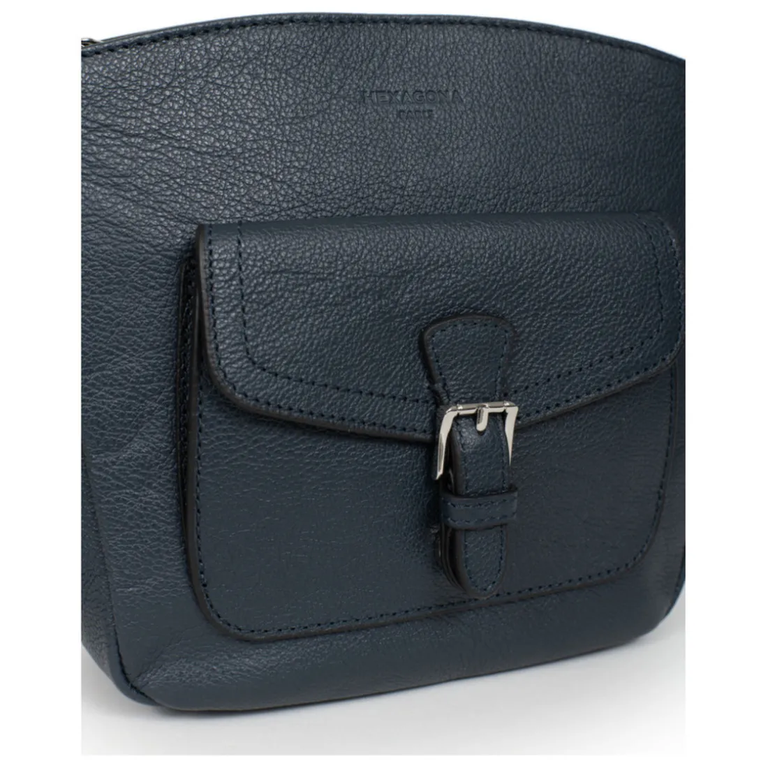 Sac porté travers MIRABELLE Bleu pétrole en cuir Maëlys Bree