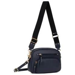 Sac porté travers TAIMA Bleu nuit en cuir Fleur
