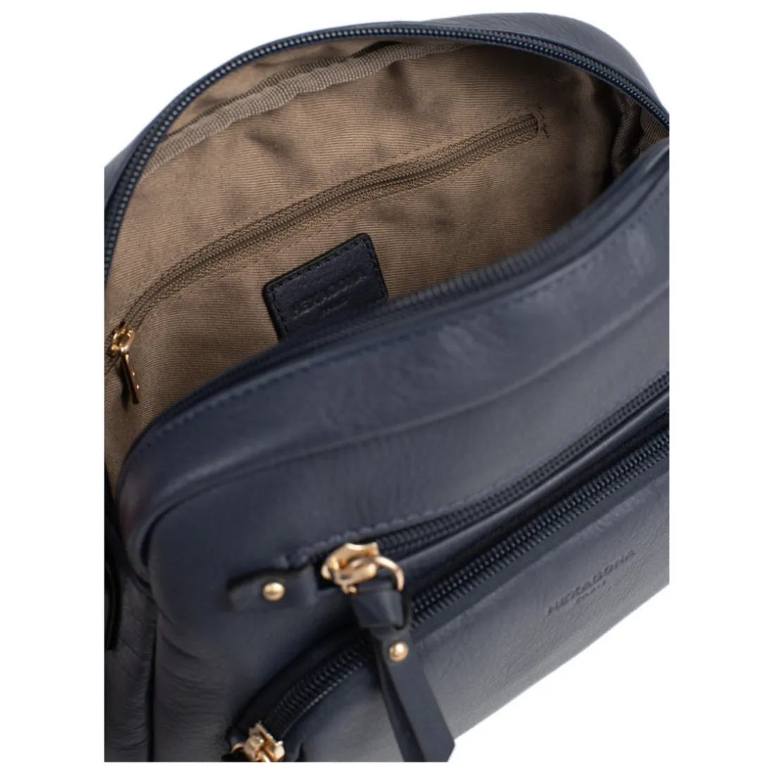 Sac porté travers TAIMA Bleu nuit en cuir Fleur