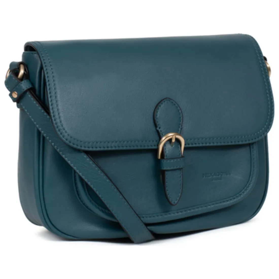 Sac porté travers TAIMA Bleu pétrole en cuir Elsie
