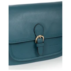 Sac porté travers TAIMA Bleu pétrole en cuir Elsie