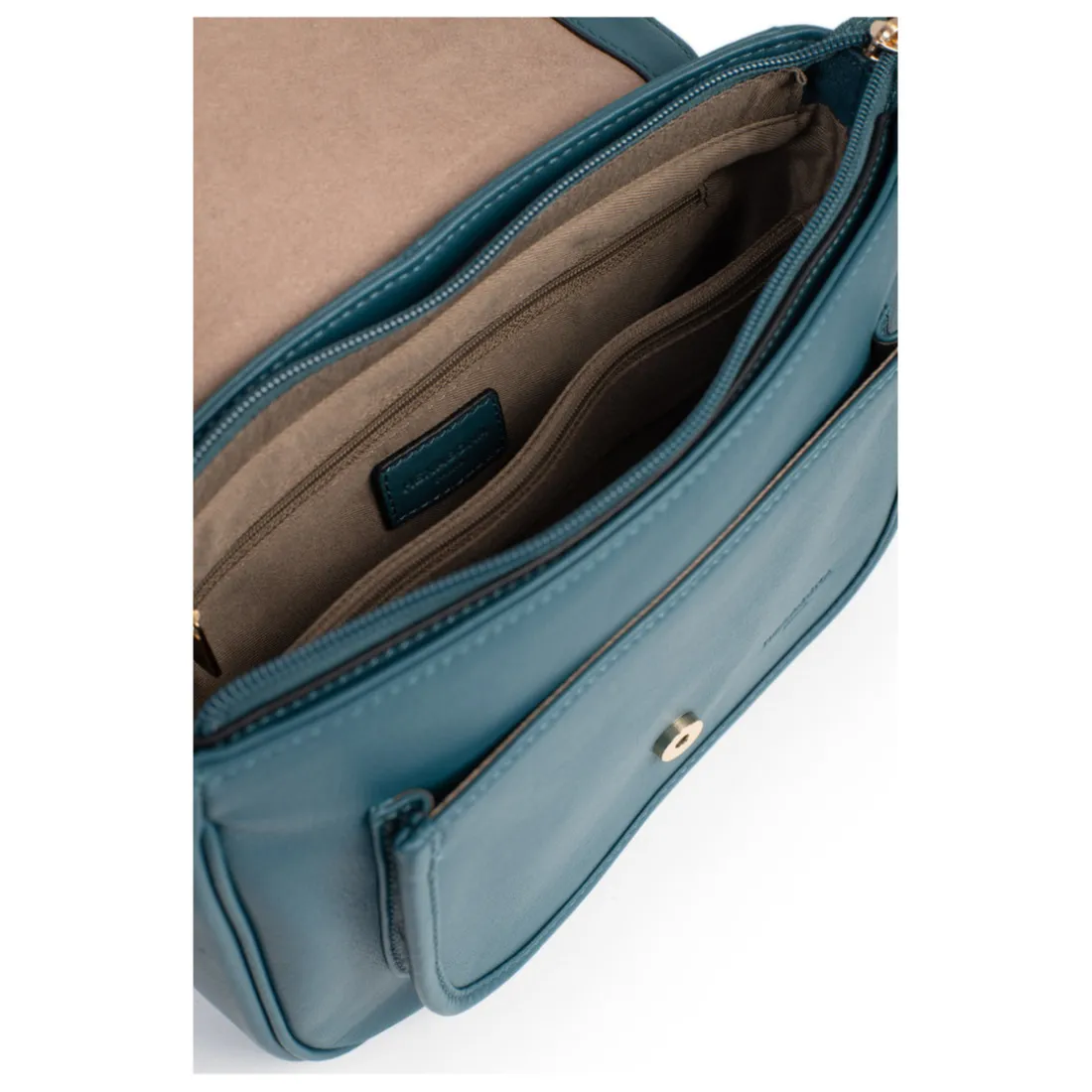 Sac porté travers TAIMA Bleu pétrole en cuir Elsie