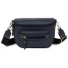 Sac porté travers TAIMA Bleu nuit en cuir Tess