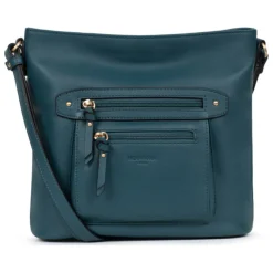 Sac porté travers TAIMA Bleu pétrole en cuir Ella