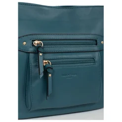 Sac porté travers TAIMA Bleu pétrole en cuir Ella