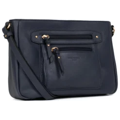 Sac porté travers TAIMA Bleu nuit en cuir Maia