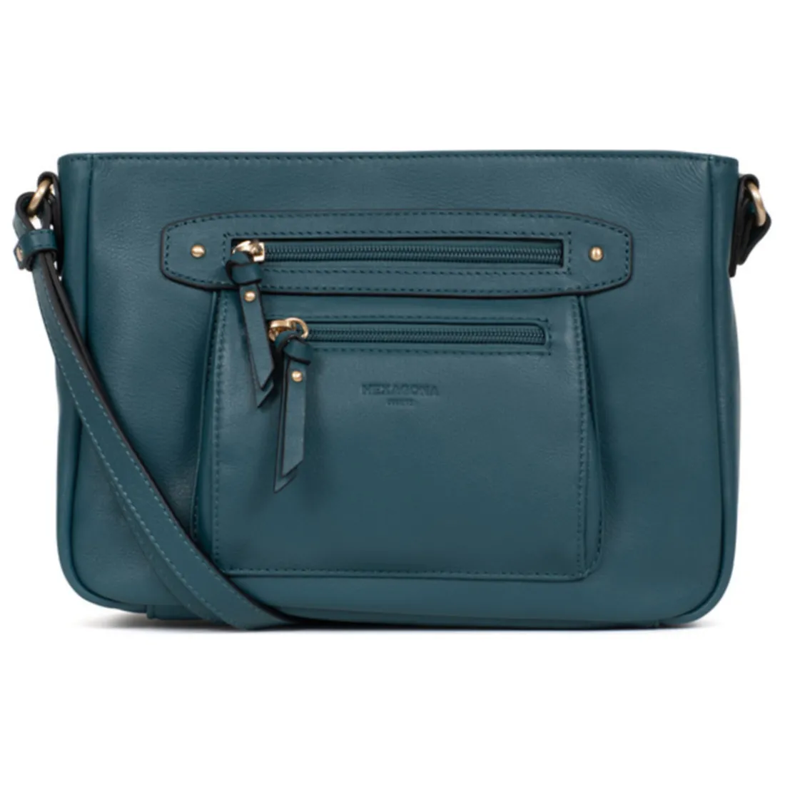 Sac porté travers TAIMA Bleu pétrole en cuir Gail