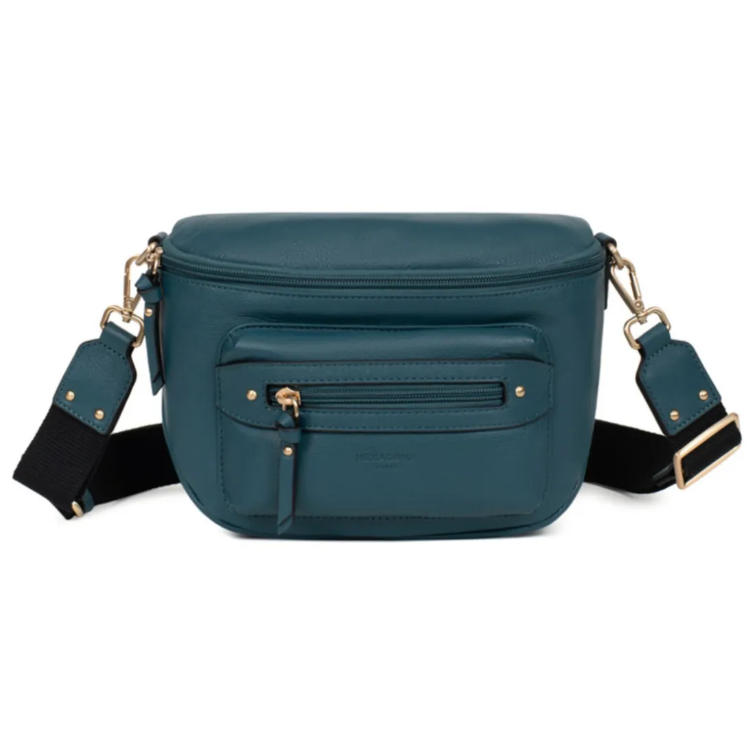 Sac porté travers TAIMA Bleu pétrole en cuir Zola