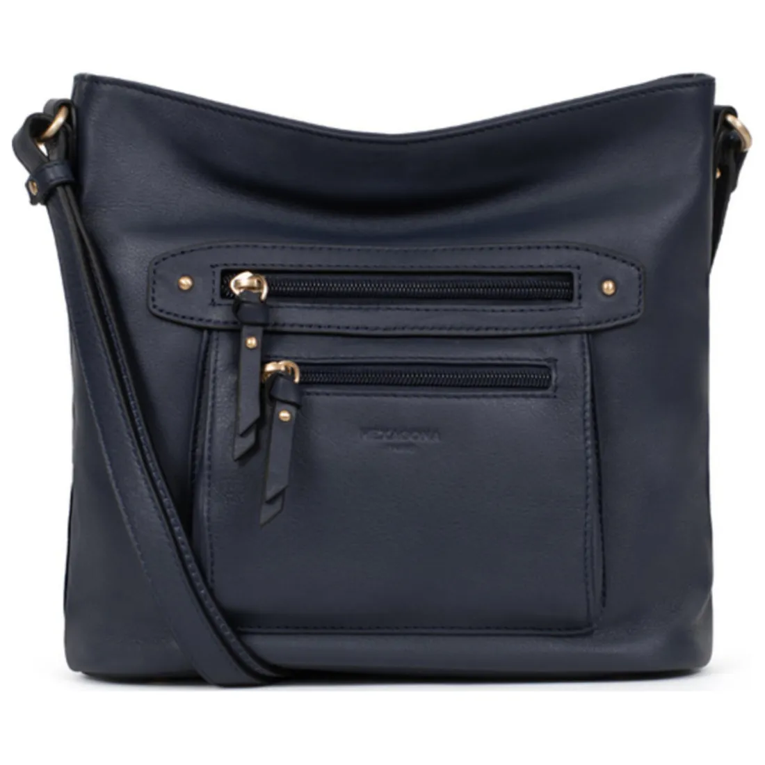 Sac porté travers TAIMA Bleu nuit en cuir Ula