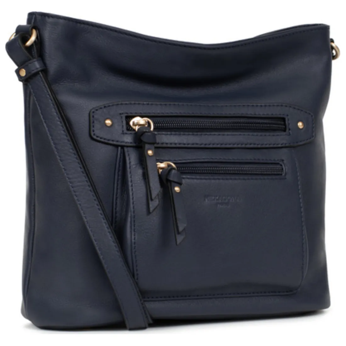 Sac porté travers TAIMA Bleu nuit en cuir Ula
