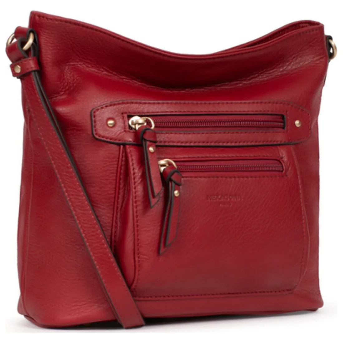 Sac porté travers TAIMA Rouge foncé en cuir Lia