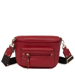 Sac porté travers TAIMA Rouge foncé en cuir Lucie