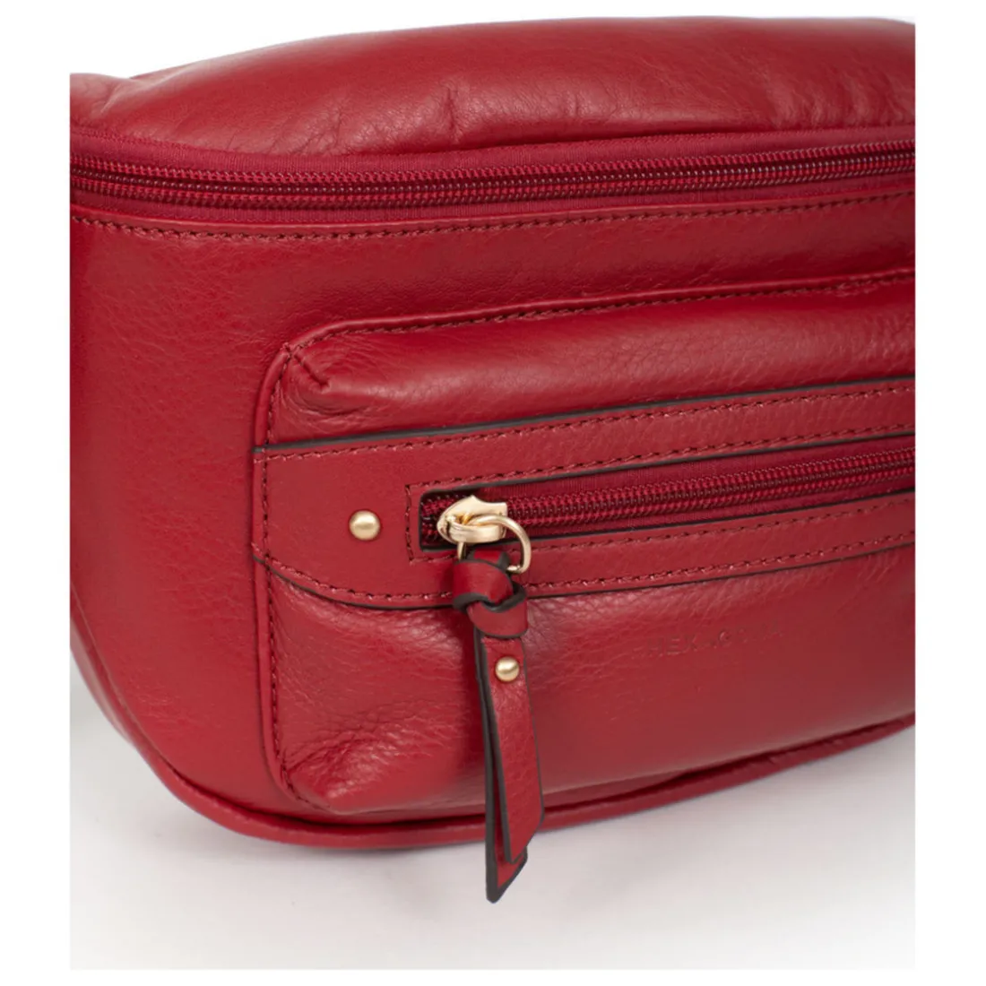 Sac porté travers TAIMA Rouge foncé en cuir Lucie