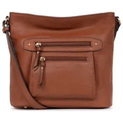 Sac porté travers TAIMA Terre en cuir Ines