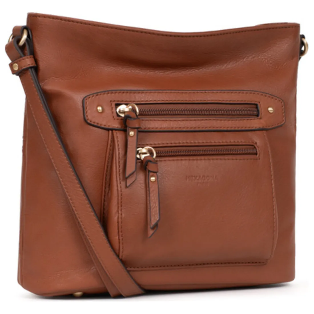 Sac porté travers TAIMA Terre en cuir Ines