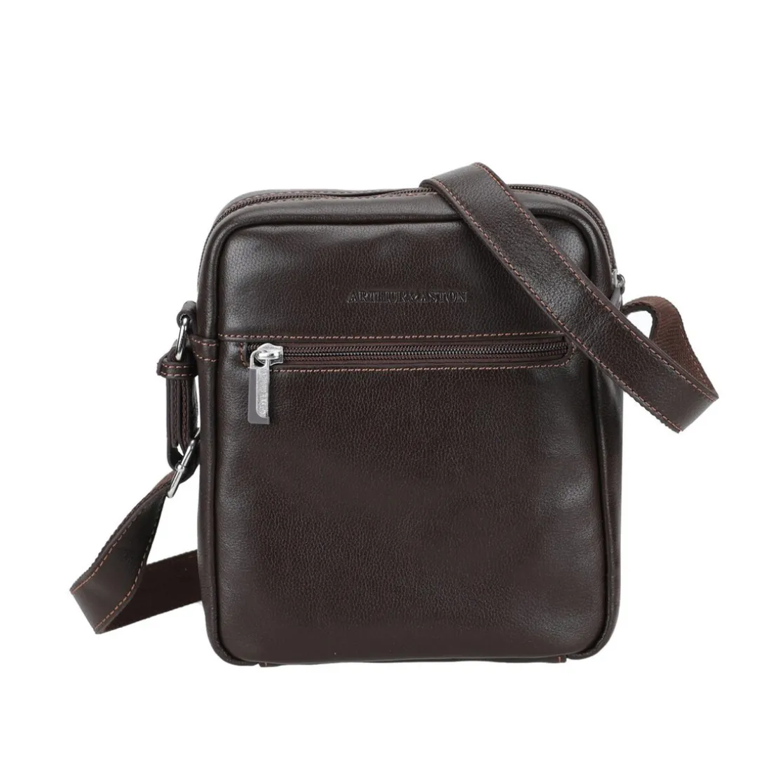 Sac porte travers en cuir châtaigne