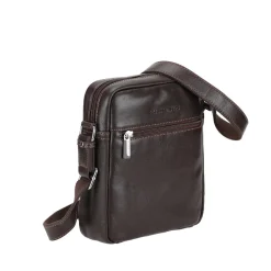 Sac porte travers en cuir châtaigne