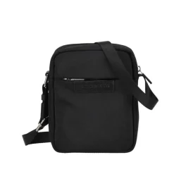 Sac porte travers noir polyester en cuir