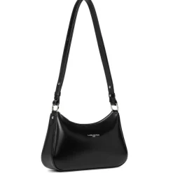 Sac trotteur porté épaule en cuir noir