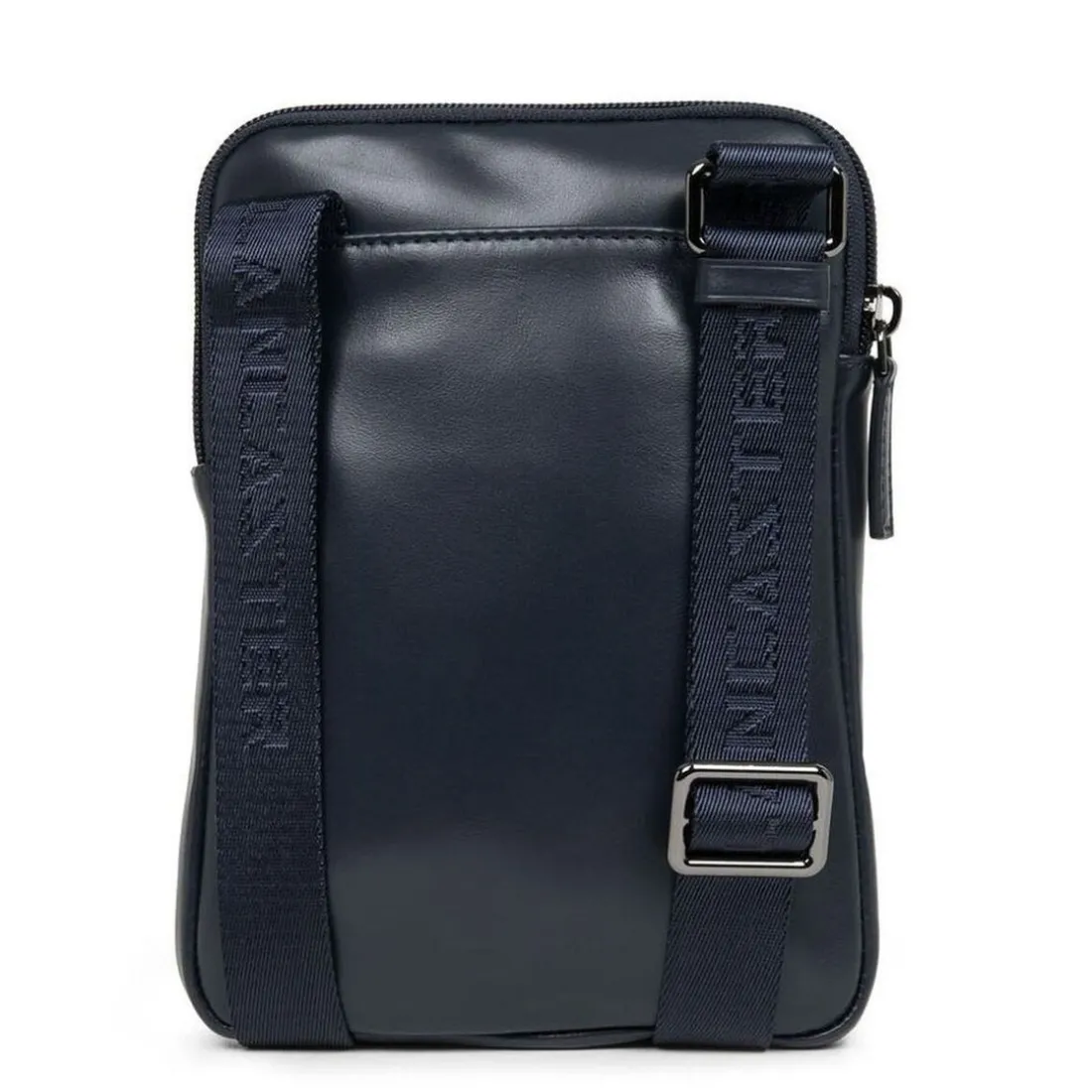 Sacoche zippée S Capital bleu foncé en cuir