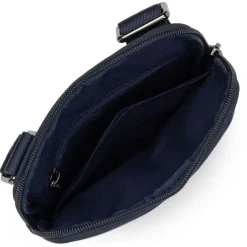 Sacoche zippée S Capital bleu foncé en cuir