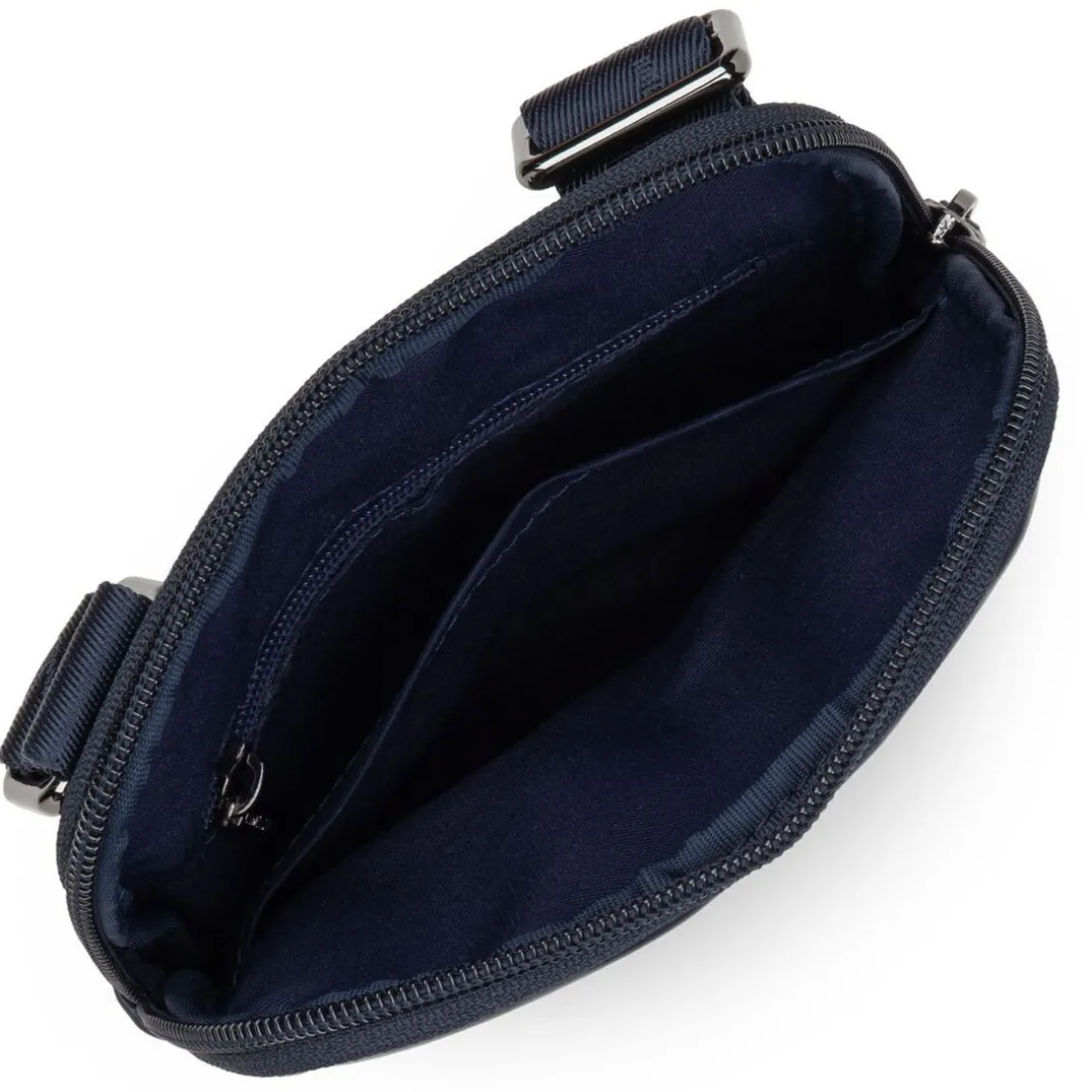 Sacoche zippée S Capital bleu foncé en cuir