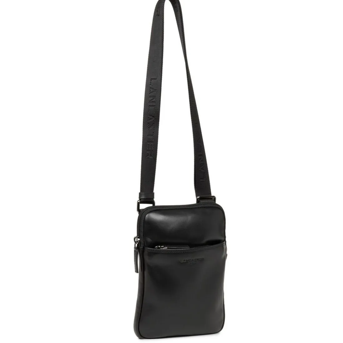 Sacoche zippée S Capital noir en cuir