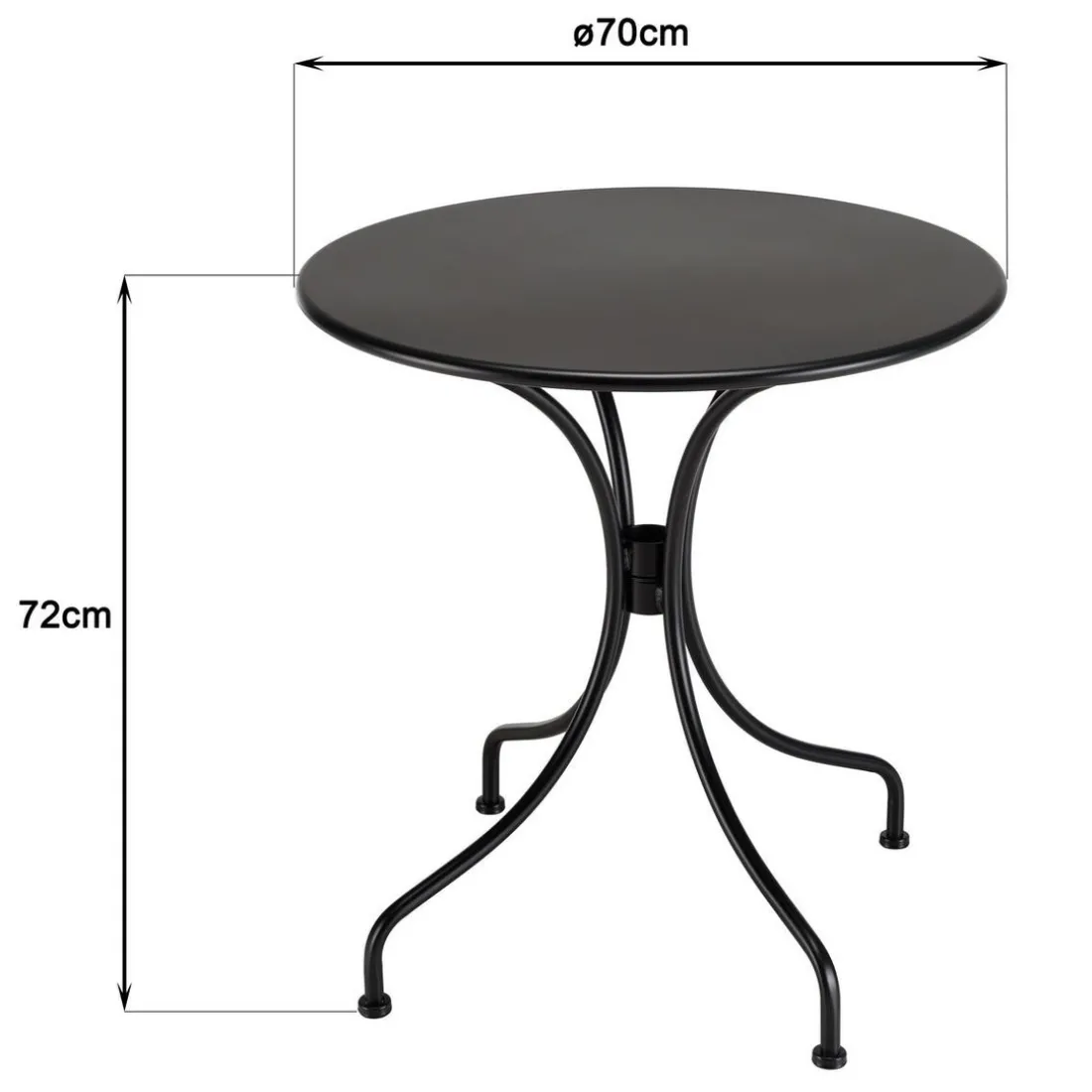 Salon de jardin 2 personnes Table ronde 70x70cm et 2 fauteuils gris et noirs en cordage