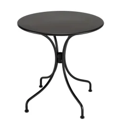 Salon de jardin 2 personnes Table ronde 70x70cm et 2 fauteuils gris et noirs en cordage