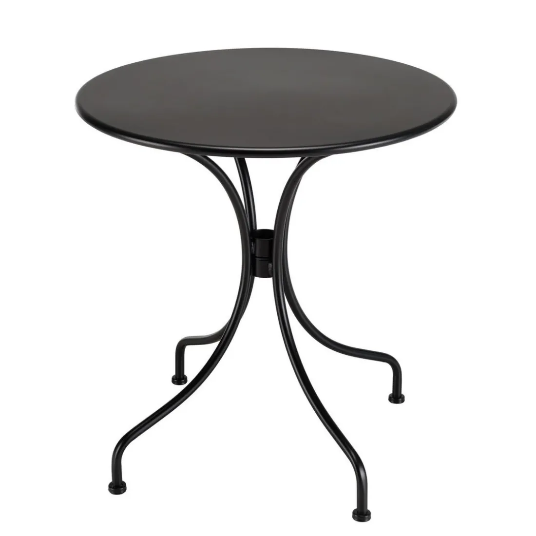 Salon de jardin 2 personnes Table ronde 70x70cm et 2 fauteuils gris et noirs en cordage