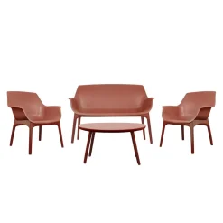 Salon De Jardin 4 Places Rouge orangé / Brun Rosé Spirit Garden SACHA