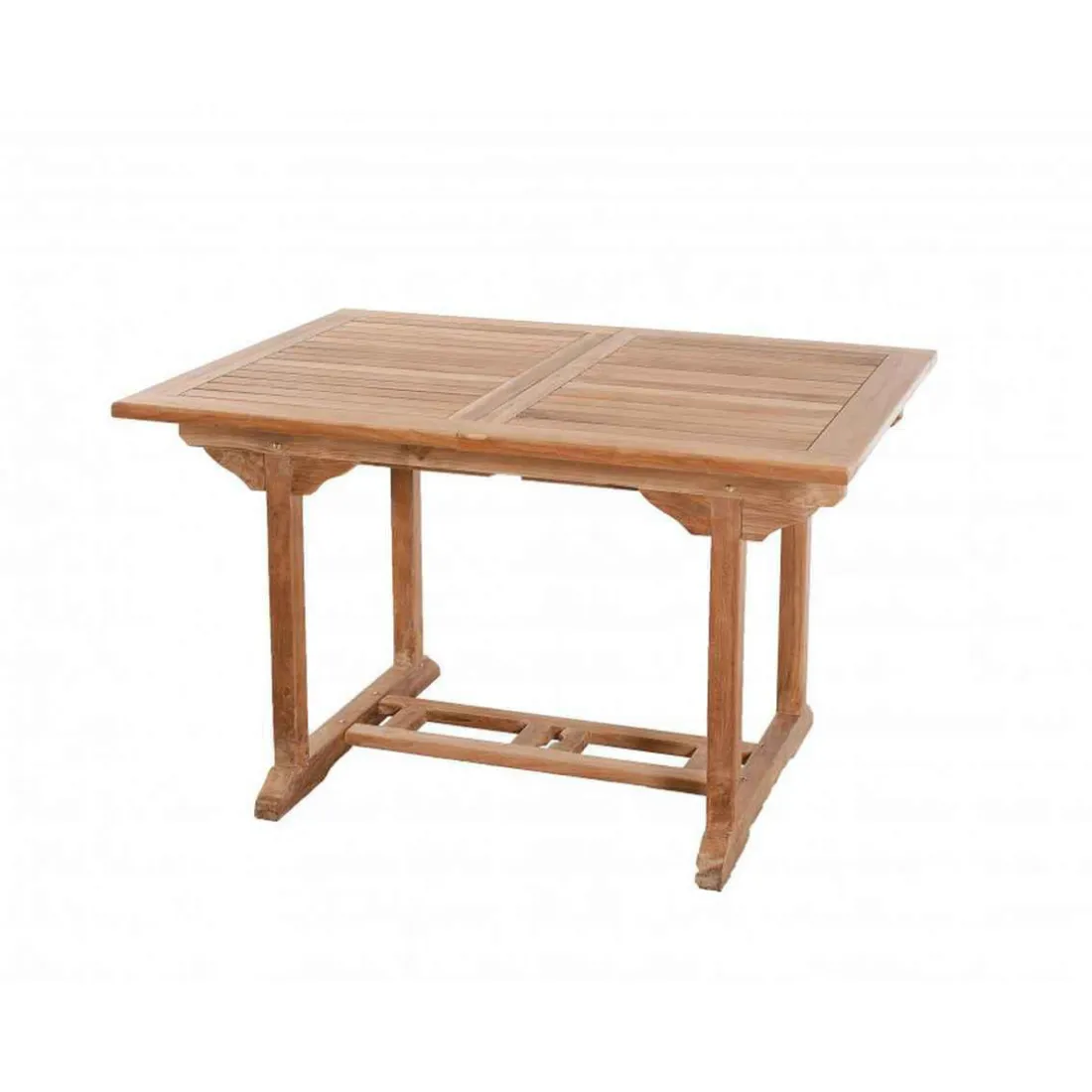 SALON DE JARDIN EN BOIS TECK 4/6 pers : Ensemble de jardin - 1 Table rectangulaire extensible 120/180*90 cm et 6 chaises