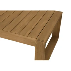 SALON DE JARDIN EN BOIS TECK : 1 Canapé 2 places, 2 fauteuils avec coussins waterproof et une table basse 110x60 cm