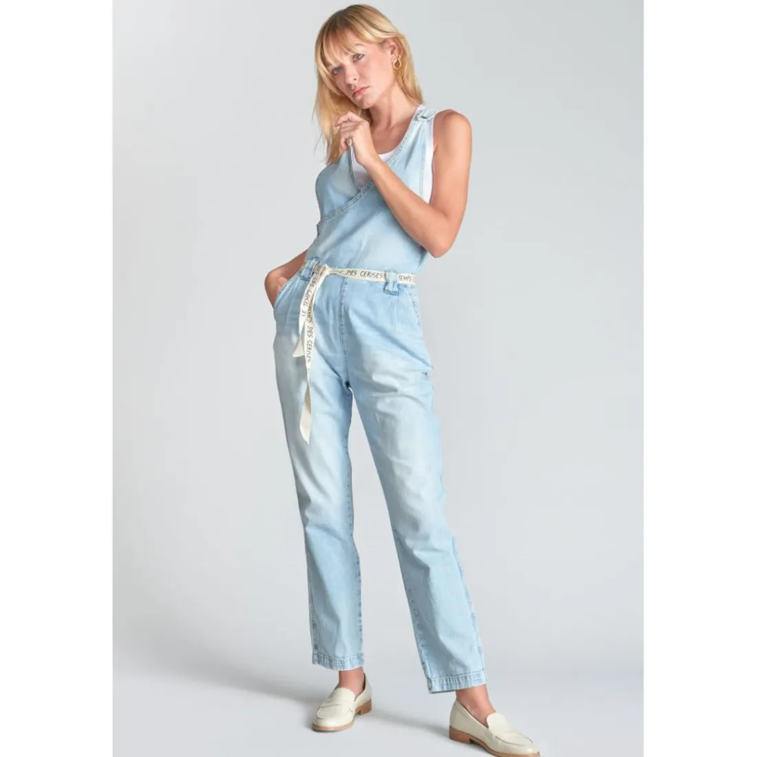 Salopette droit en jeans RIGA bleu Elise