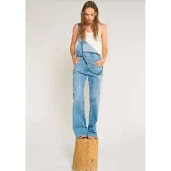 Salopette loose, large en jeans LAULY bleu Willa