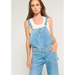 Salopette loose, large en jeans LAULY bleu Willa