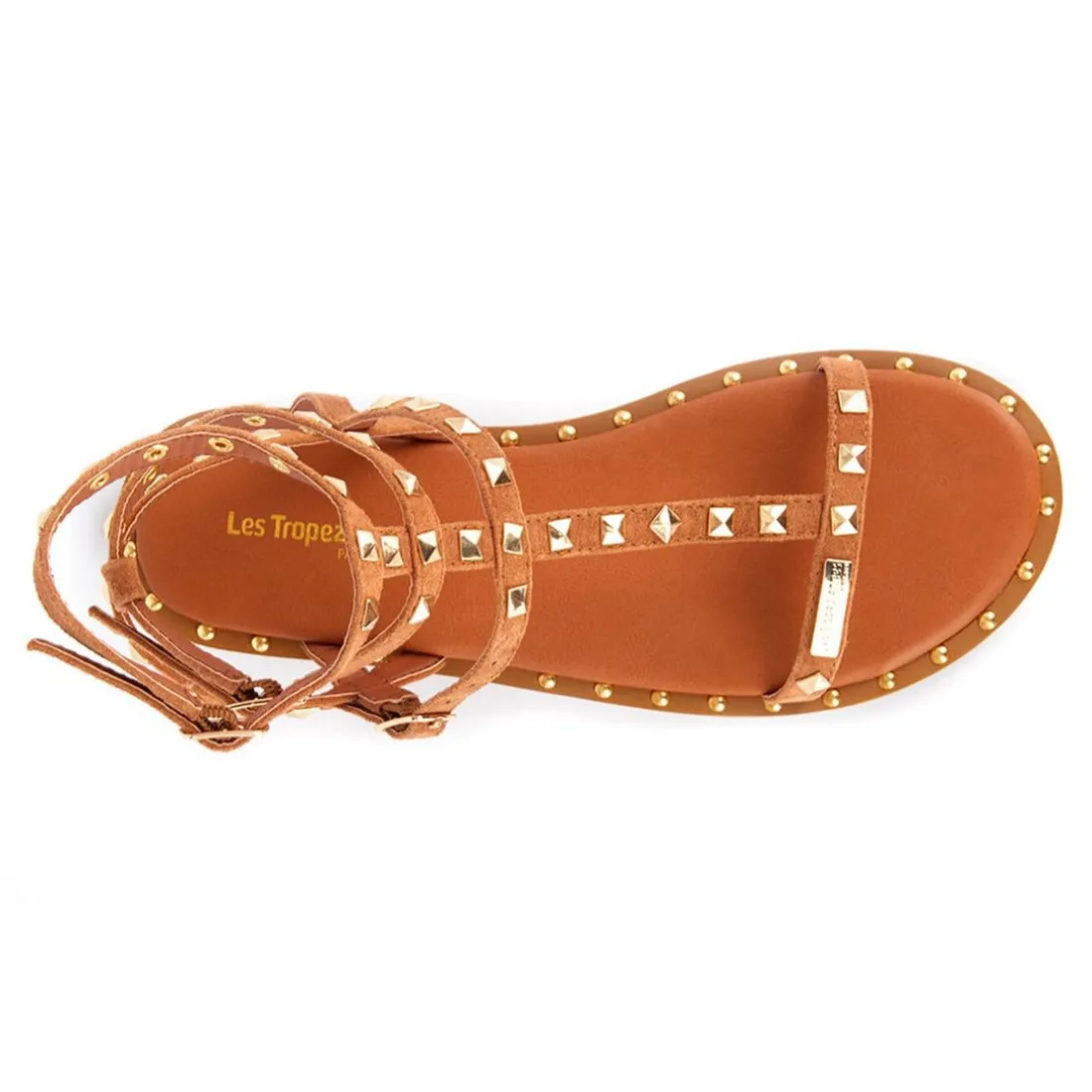 Sandale Femme Coralie Tan - Les Tropéziennes marron en cuir