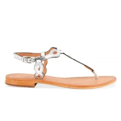Sandale femme HALLYN Argenté en cuir