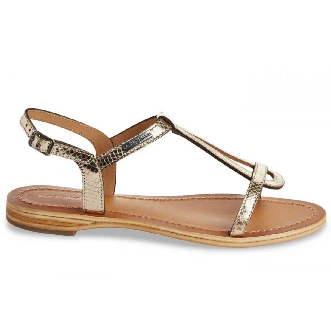 Sandale femme HAMAT or en cuir