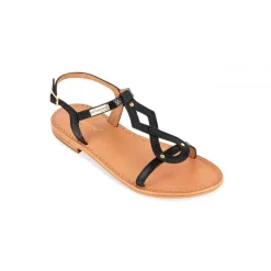 Sandale femme HAMSO Noir en cuir
