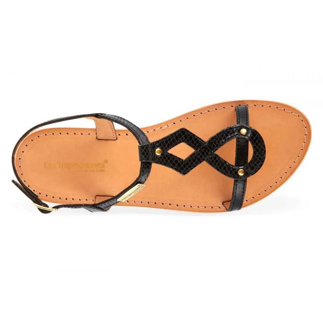 Sandale femme HAMSO Noir en cuir
