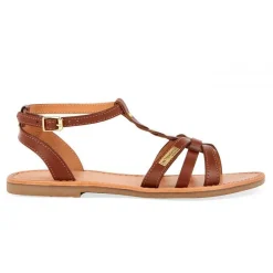 Sandale femme HAMSUNI Marron en cuir