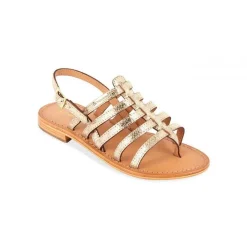 Sandale femme HERISSON Doré en cuir