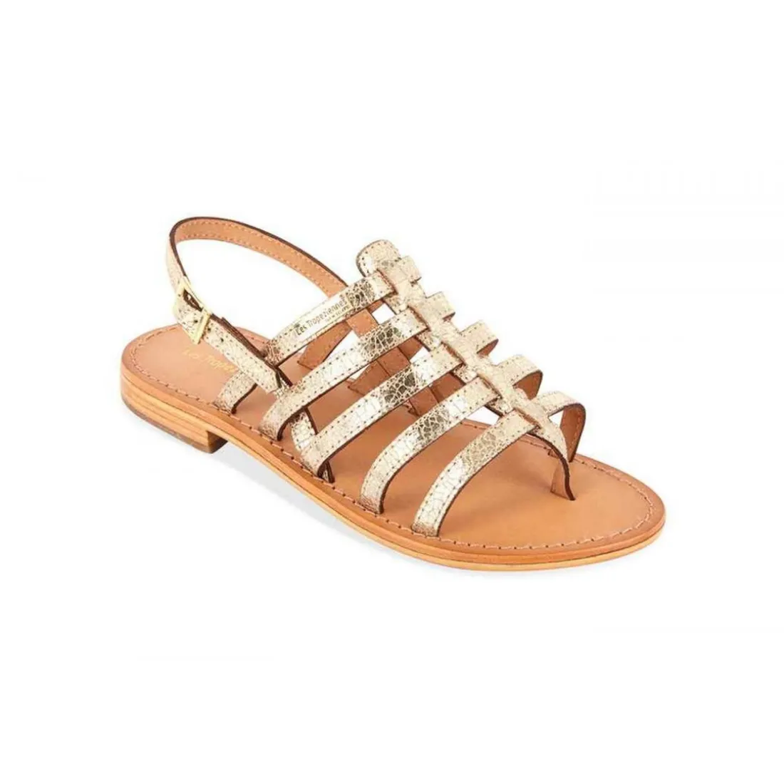 Sandale femme HERISSON Doré en cuir
