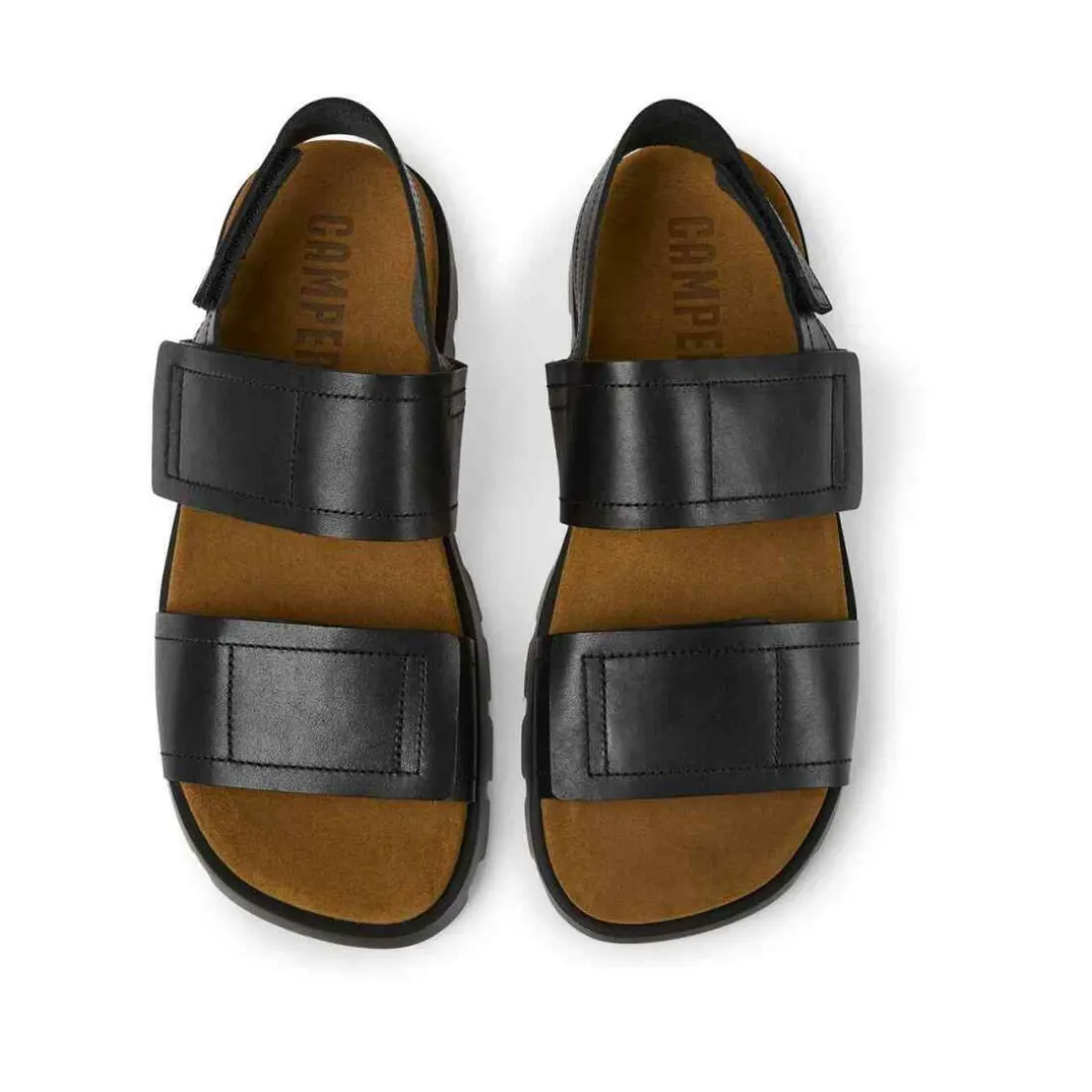 Sandales à Brides Brutus noir en cuir