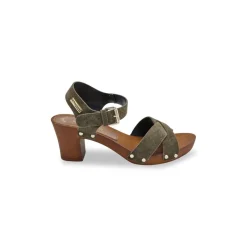 Sandales à talon TOOPINO kaki en cuir