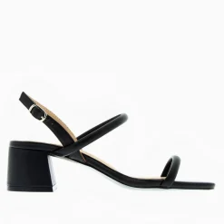 Sandales à talons minimalistes Femme - Noir mat