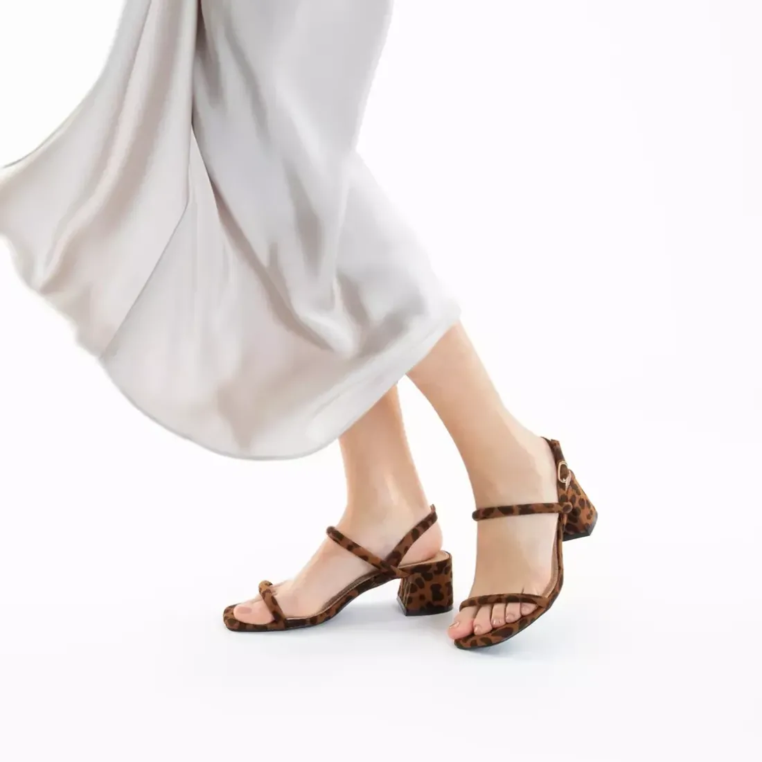 Sandales à talons minimalistes Femme - Léopard